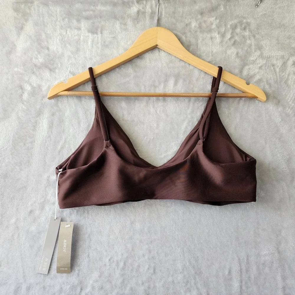 J.Crew Bikini Top Womens Size XL Brown Classic Sculpt Magic Fabric Lana Swim NWT